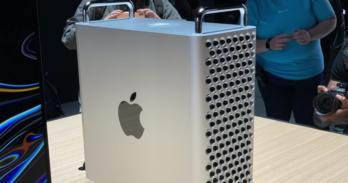 Apple Mac Pro computer with a focus on its design and features