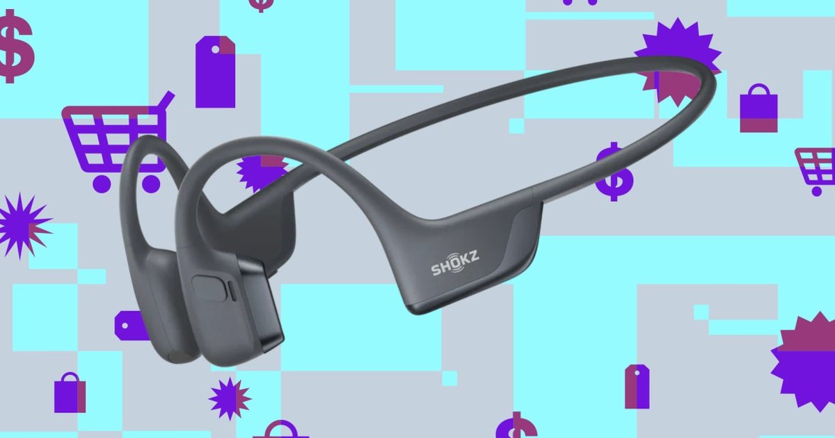 Shokz OpenRun Pro 2 bone conduction headphones in an outdoor setting