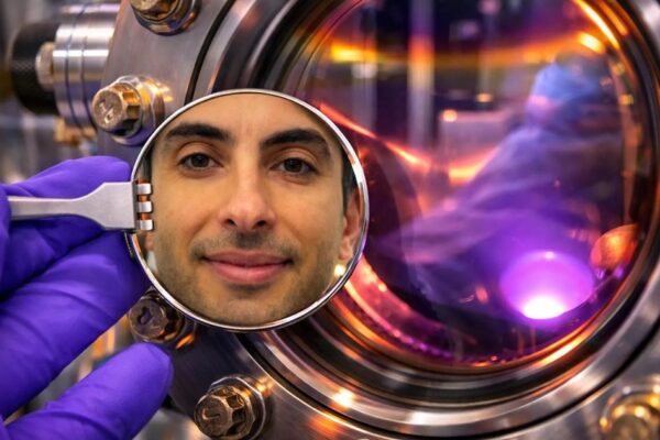 Illustration of a brain-like chip designed to enhance AI energy efficiency