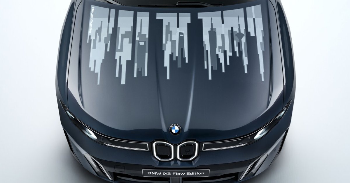 BMW iX Flow concept car showcasing dynamic color-changing technology at CES 2022