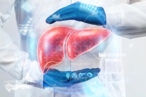 Illustration of liver health and common medications for fatty liver disease