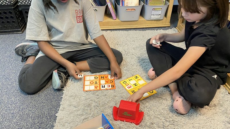 Elementary students play games that help with quantitative, verbal or non verbal skills. Photo credit/Vanessa Hill