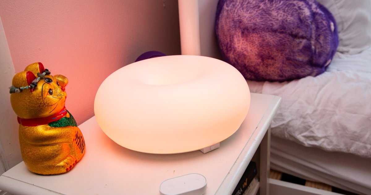 Ikea's smart donut lamp showcasing its unique design and features