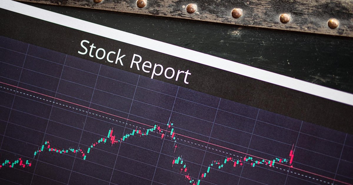 Intuit logo with stock market graph highlighting a decline