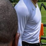 Jalen Hurts welcoming the Artemis II crew after their successful splash landing.