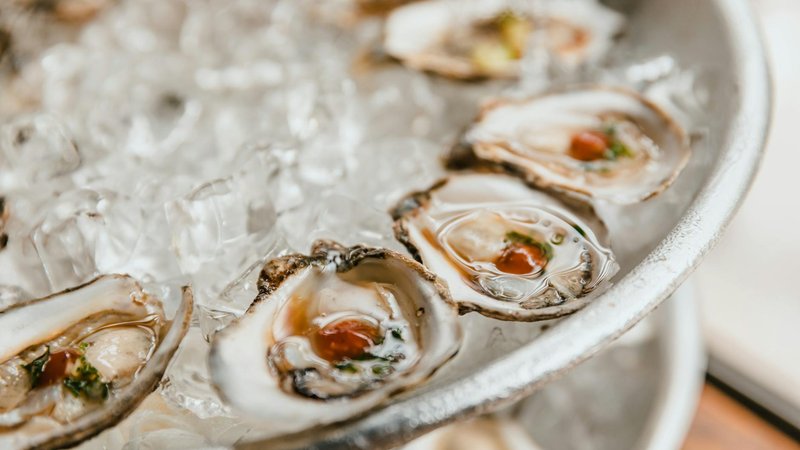 Oysters being grilled at the Kure oyster festival in Hiroshima, Japan