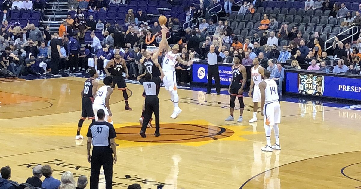 Phoenix Suns and Oklahoma City Thunder players in action during Game 2 of the NBA playoffs.
