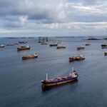 Map of the Strait of Hormuz highlighting key shipping routes and geopolitical tensions