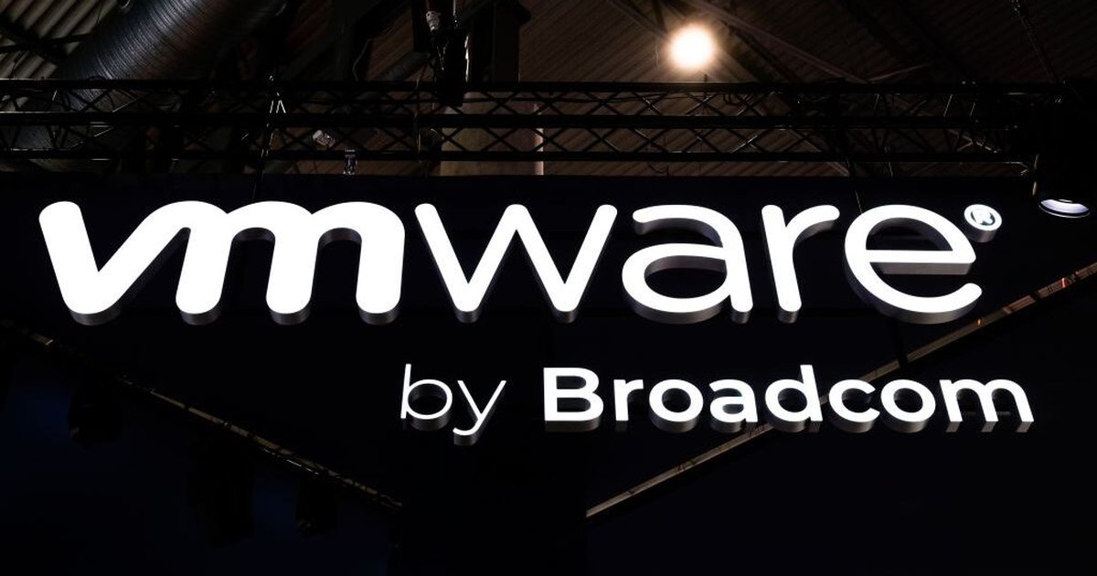 VMware logo with a background of rising software prices