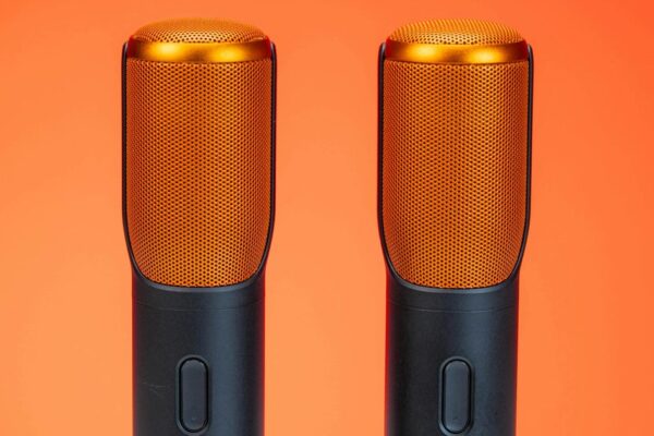 A wireless microphone setup used in a political event, showcasing technology in action.